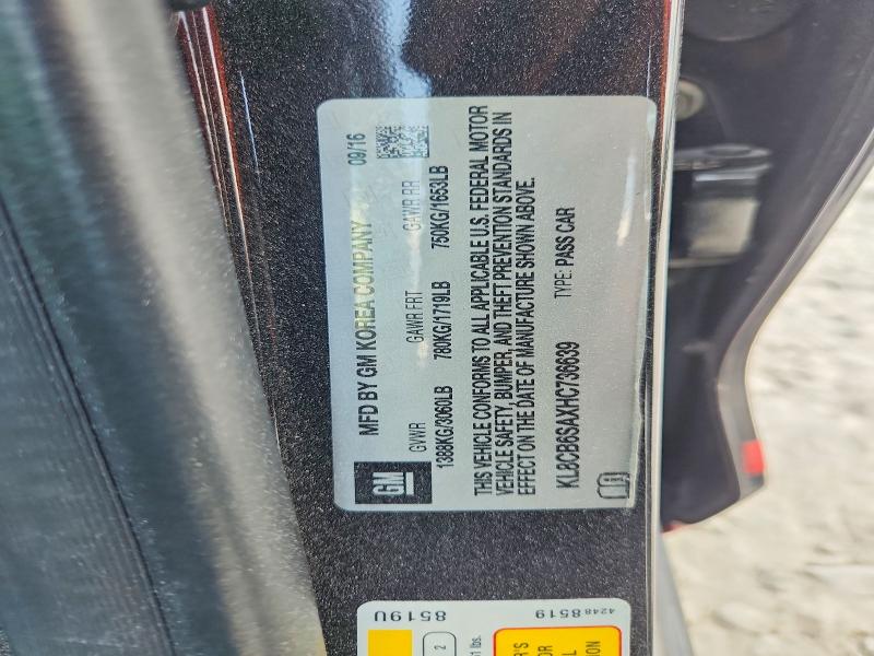 2017 Chevrolet Spark მანქანა იყიდება აუქციონზე, vin: KL8CB6SAXHC736639, აუქციონის ნომერი: 64453246