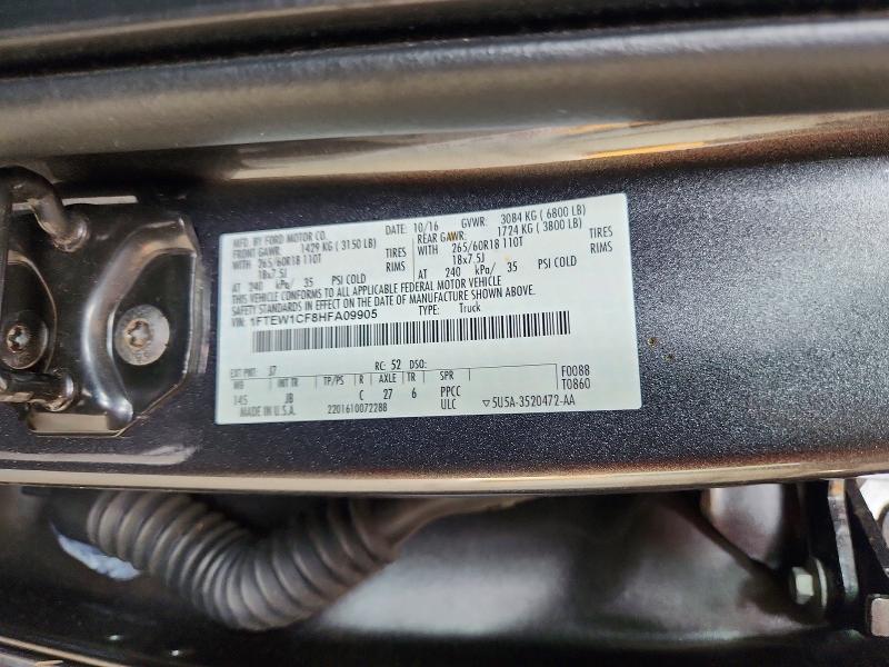 Продаж на аукціоні авто 2017 Ford F150, vin: 1FTEW1CF8HFA09905, номер лоту: 63198756