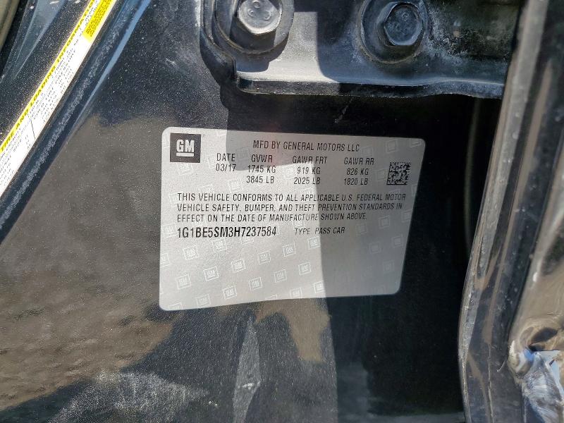 2017 Chevrolet Cruze მანქანა იყიდება აუქციონზე, vin: 1G1BE5SM3H7237584, აუქციონის ნომერი: 64137036