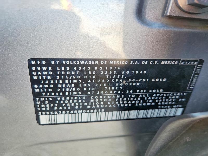 Aukcja sprzedaży 2024 Volkswagen Taos, vin: 3VVSX7B24RM048818, numer aukcji: 64535686