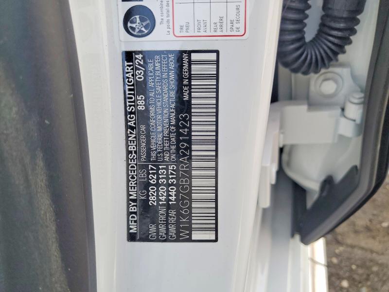 Aukcja sprzedaży 2024 Mercedes-benz S, vin: W1K6G7GB7RA291423, numer aukcji: 64497356