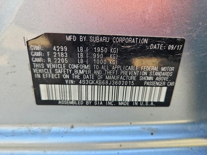 Aukcja sprzedaży 2018 Subaru Impreza, vin: 4S3GKAB68J3602015, numer aukcji: 65834926
