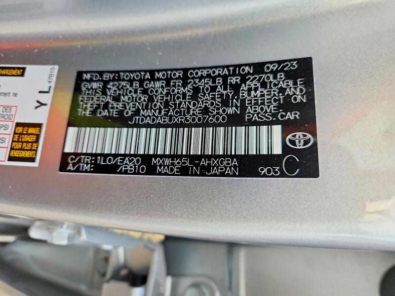 Aukcja sprzedaży 2024 Toyota Prius, vin: JTDADABUXR3007600, numer aukcji: 66244896