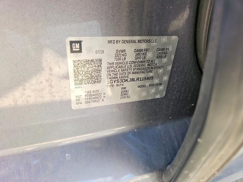 Продаж на аукціоні авто 2020 Cadillac Escalade, vin: 1GYS3DKJ8LR115405, номер лоту: 63861956