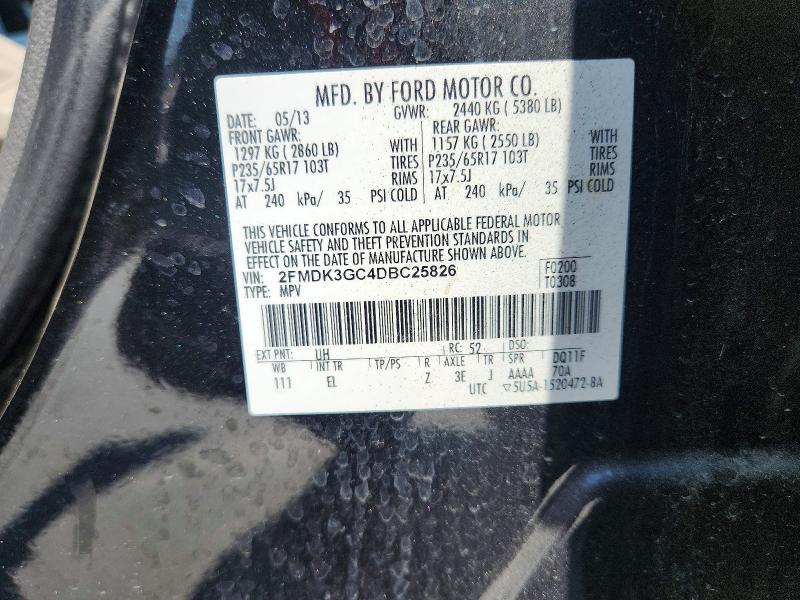 Продаж на аукціоні авто 2013 Ford Edge, vin: 2FMDK3GC4DBC25826, номер лоту: 66736306