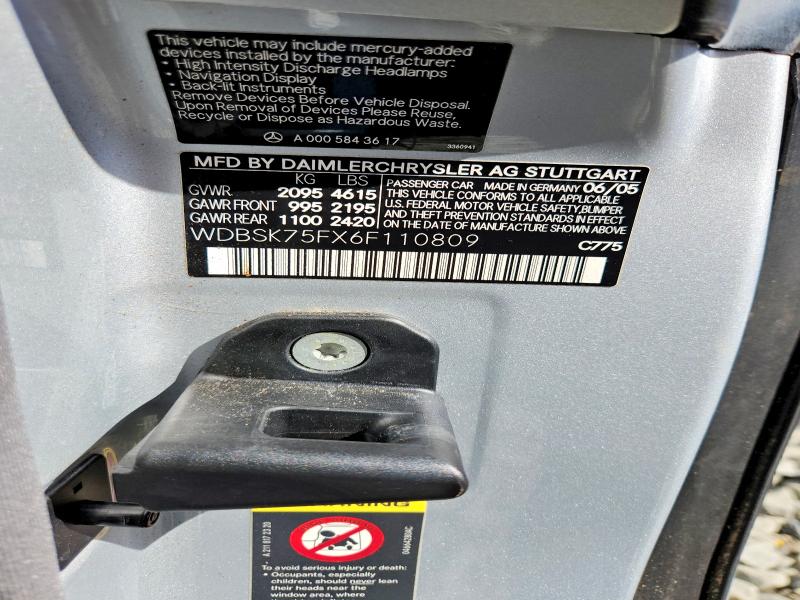 64572676 :رقم المزاد ، WDBSK75FX6F110809 vin ، 2006 Mercedes-benz Sl مزاد بيع