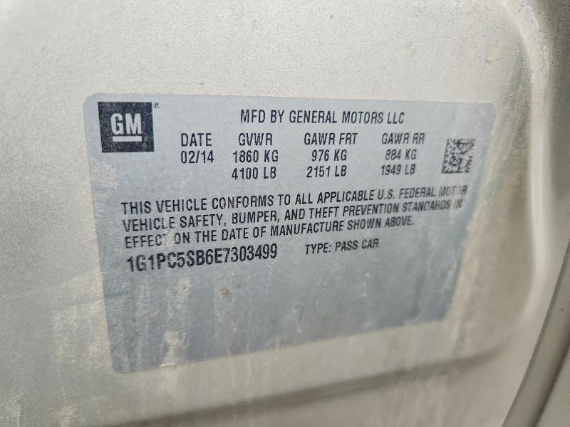 2014 Chevrolet Cruze მანქანა იყიდება აუქციონზე, vin: 1G1PC5SB6E7303499, აუქციონის ნომერი: 63534866
