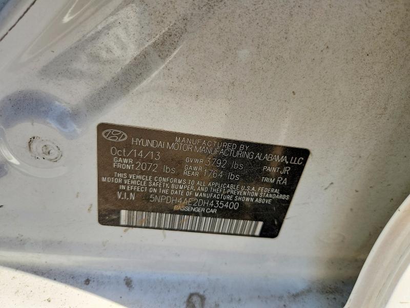 2013 Hyundai Elantra მანქანა იყიდება აუქციონზე, vin: 5NPDH4AE2DH435400, აუქციონის ნომერი: 64818256