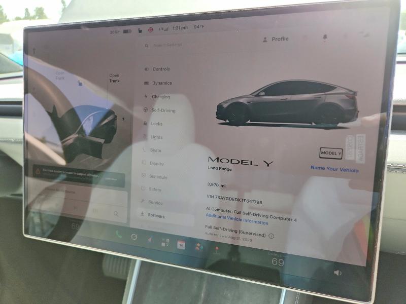 Продаж на аукціоні авто 2026 Tesla Model Y, vin: 7SAYGDEDXTF641795, номер лоту: 63246526