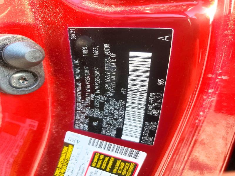 63671116 :رقم المزاد ، 5TDYRKEC5NS077782 vin ، 2022 Toyota Sienna مزاد بيع