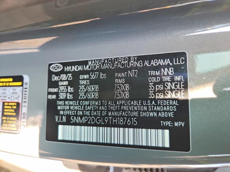 64313796 :رقم المزاد ، 5NMP2DGL9TH187615 vin ، 2026 Hyundai Santa Fe مزاد بيع