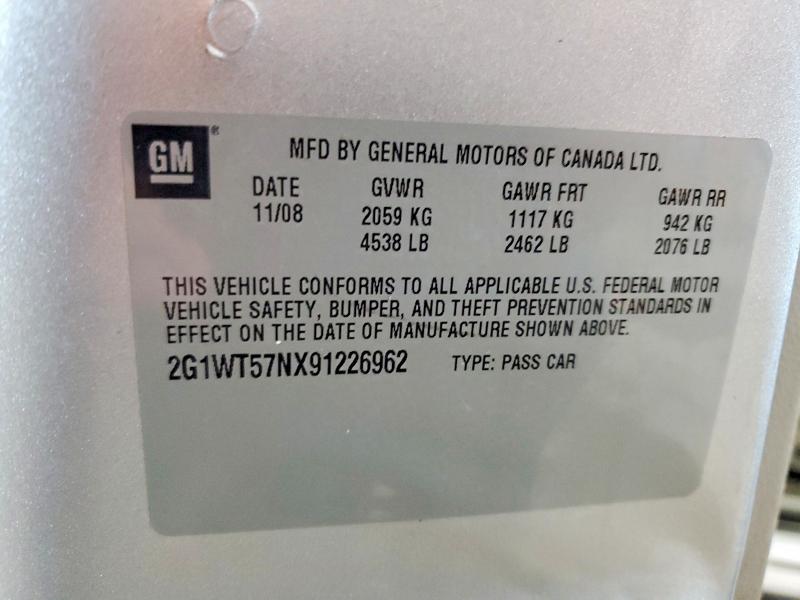 Продаж на аукціоні авто 2009 Chevrolet Impala, vin: 2G1WT57NX91226962, номер лоту: 63355816