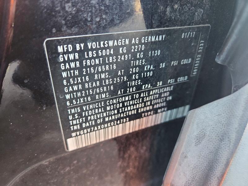 Продаж на аукціоні авто 2017 Volkswagen Tiguan, vin: WVGBV7AX0HK024793, номер лоту: 63997846