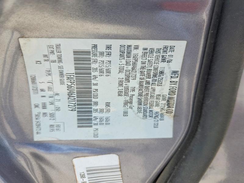 2006 Ford Taurus მანქანა იყიდება აუქციონზე, vin: 1FAFP56U46A217279, აუქციონის ნომერი: 64313926