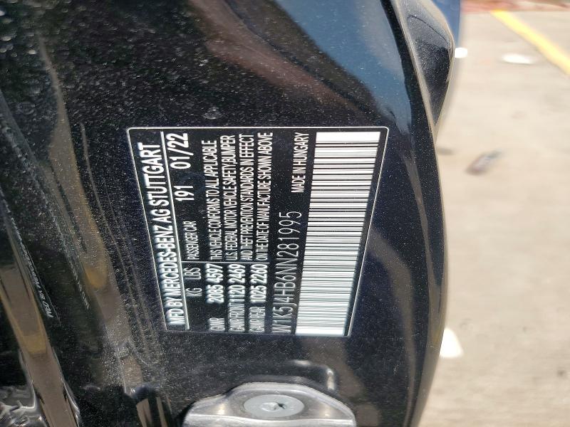 2022 Mercedes-benz Cla მანქანა იყიდება აუქციონზე, vin: W1K5J4HB6NN281995, აუქციონის ნომერი: 66115406