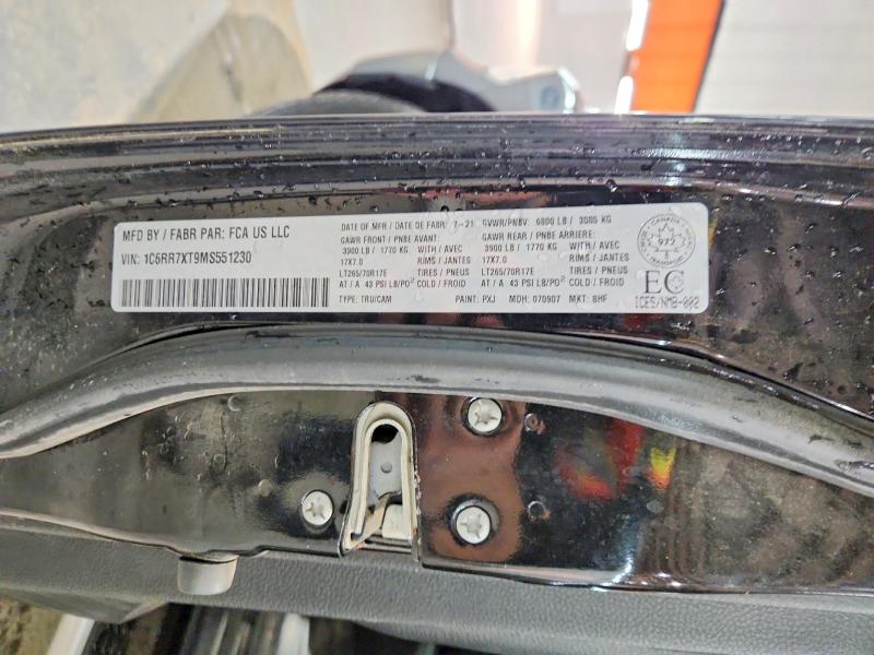 62848436 :رقم المزاد ، 1C6RR7XT9MS551230 vin ، 2021 Ram 1500 Classic مزاد بيع