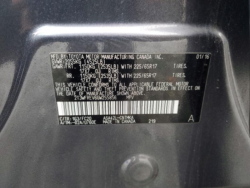 Aukcja sprzedaży 2016 Toyota Rav4, vin: 2T3WFREV6GW255856, numer aukcji: 64447216