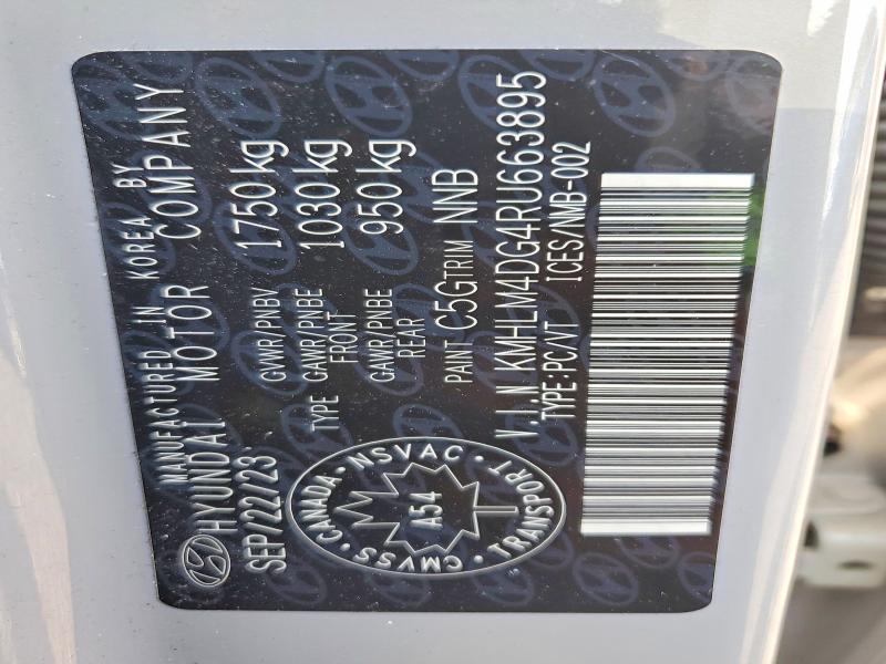64056846 :رقم المزاد ، KMHLM4DG4RU663895 vin ، 2024 Hyundai Elantra مزاد بيع