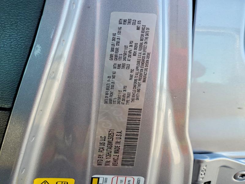 Aukcja sprzedaży 2021 Jeep Gladiator, vin: 1C6HJTAG8ML502571, numer aukcji: 65510286