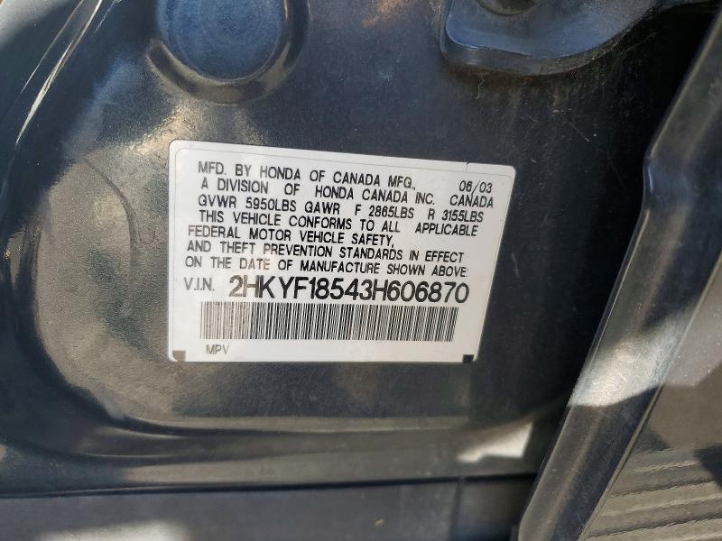 2003 Honda Pilot მანქანა იყიდება აუქციონზე, vin: 2HKYF18543H606870, აუქციონის ნომერი: 66619816