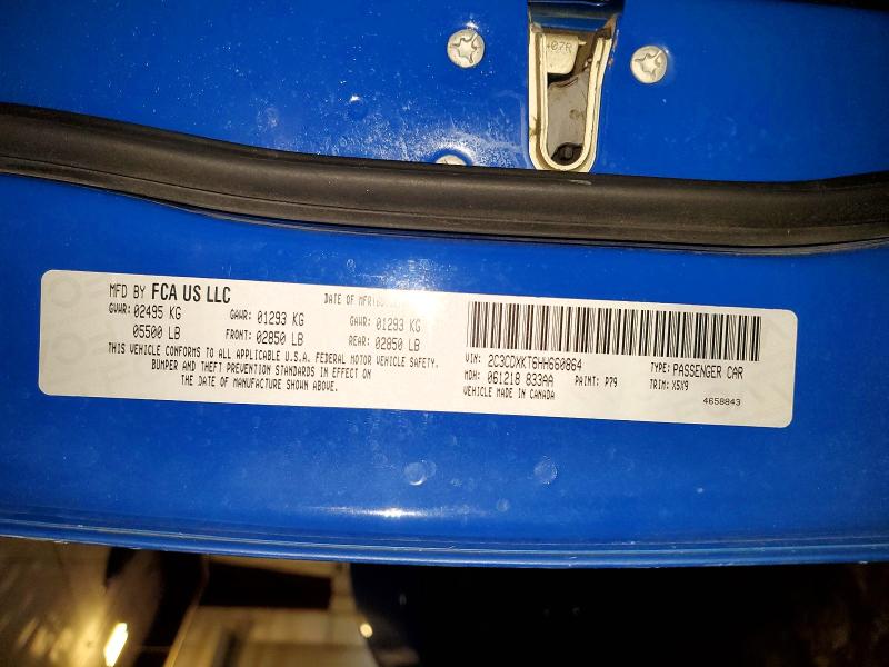 2017 Dodge Charger მანქანა იყიდება აუქციონზე, vin: 2C3CDXKT6HH660864, აუქციონის ნომერი: 66231926
