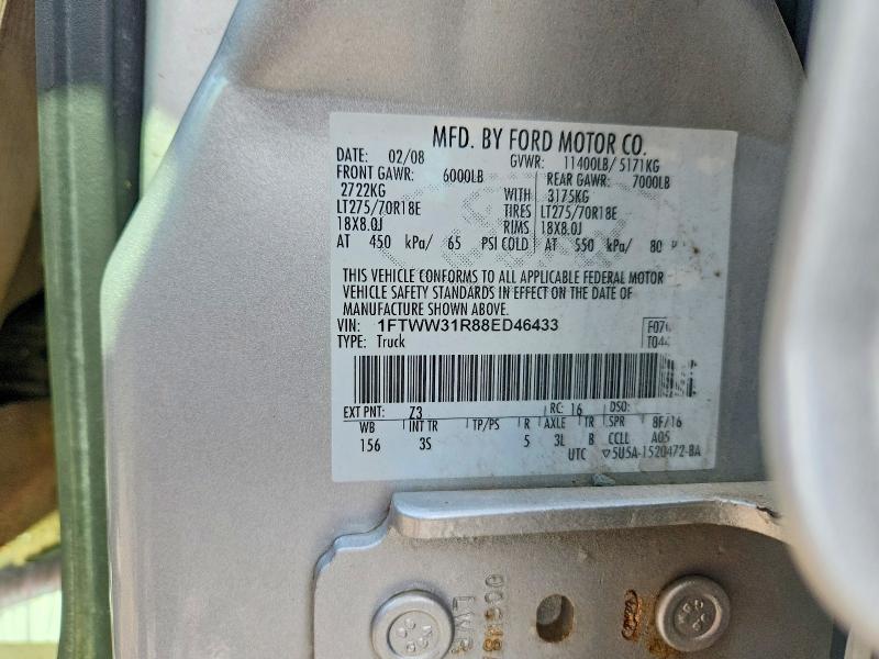 Aukcja sprzedaży 2008 Ford F350, vin: 1FTWW31R88ED46433, numer aukcji: 63804466