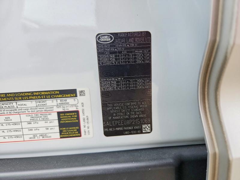 65834756 :رقم المزاد ، SALEPEEU8P2151069 vin ، 2023 Land Rover Defender مزاد بيع