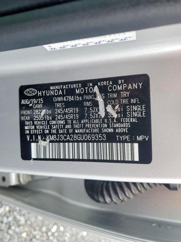 Aukcja sprzedaży 2016 Hyundai Tucson, vin: KM8J3CA28GU069353, numer aukcji: 66843776