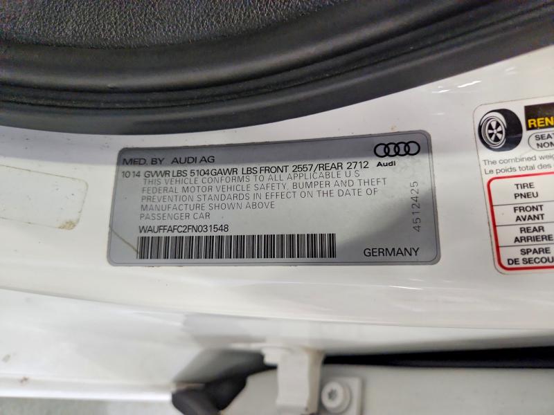 65047966 :رقم المزاد ، WAUFFAFC2FN031548 vin ، 2015 Audi A6 مزاد بيع