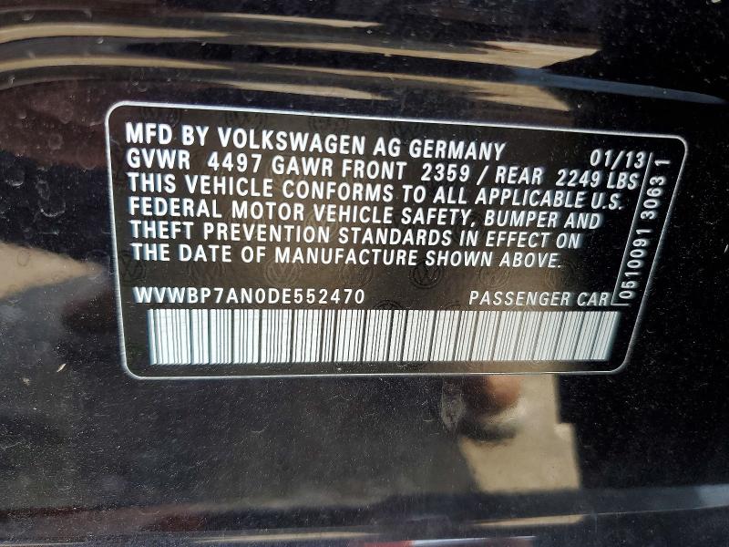 Продаж на аукціоні авто 2013 Volkswagen Cc, vin: WVWBP7AN0DE552470, номер лоту: 64533346