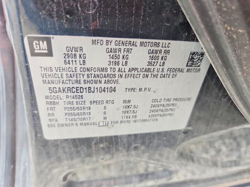 Aukcja sprzedaży 2011 Buick Enclave, vin: 5GAKRCED1BJ104104, numer aukcji: 63865846