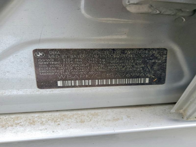 Продажа на аукционе авто 2011 Bmw 328, vin: WBAPK7C51BA969969, номер лота: 67166816