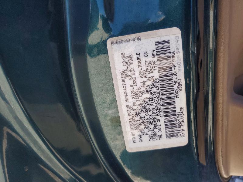 Продаж на аукціоні авто 1998 Toyota Sienna, vin: 4T3ZF13C5WU043786, номер лоту: 63771826