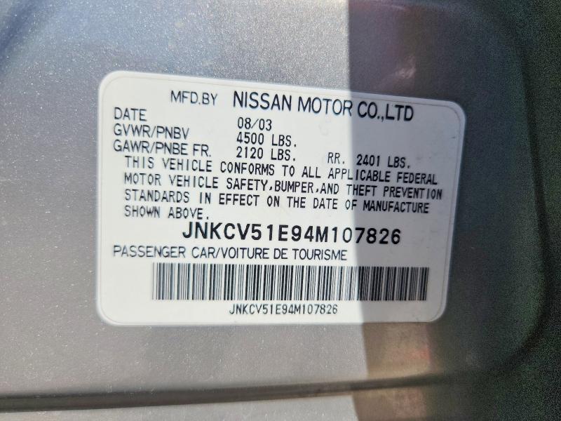 64482186 :رقم المزاد ، JNKCV51E94M107826 vin ، 2004 Infiniti G35 مزاد بيع
