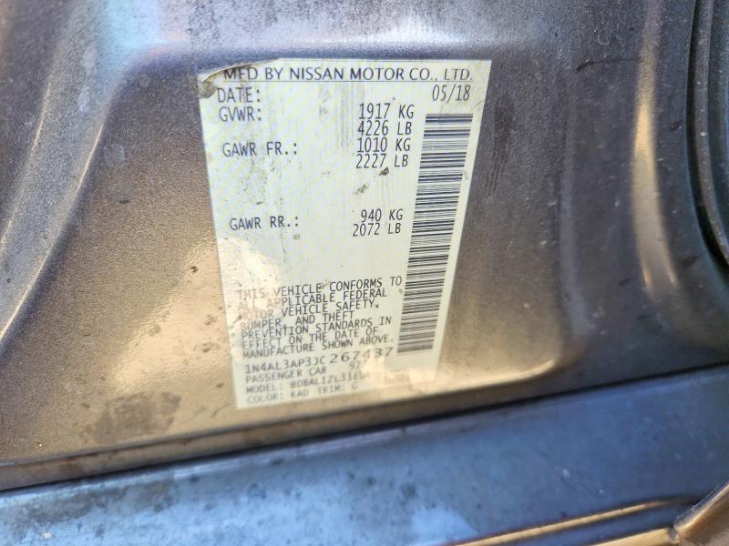 66484156 :رقم المزاد ، 1N4AL3AP3JC267437 vin ، 2018 Nissan Altima مزاد بيع