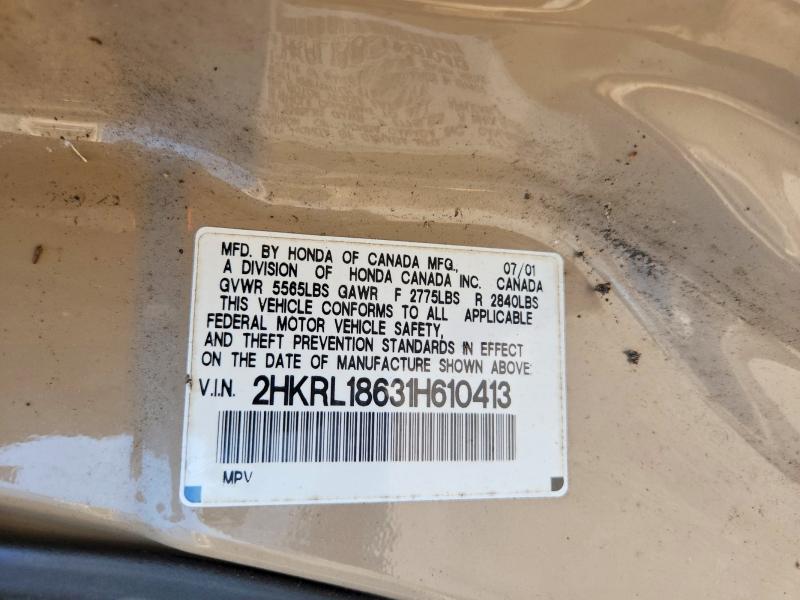 Продаж на аукціоні авто 2001 Honda Odyssey, vin: 2HKRL18631H610413, номер лоту: 64088906