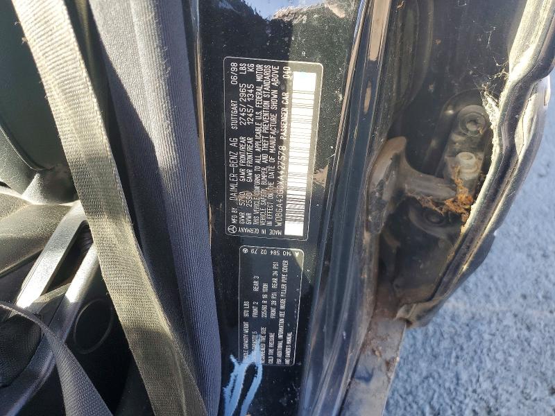 63441696 :رقم المزاد ، WDBGA43G0XA427578 vin ، 1999 Mercedes-benz S مزاد بيع