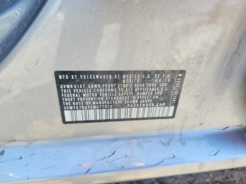 Aukcja sprzedaży 2025 Volkswagen Jetta, vin: 3VW7X7BU3SM077610, numer aukcji: 66138636