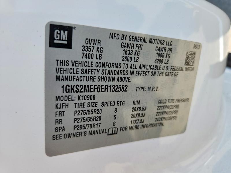 66995206 :رقم المزاد ، 1GKS2MEF6ER132582 vin ، 2014 Gmc Yukon Xl مزاد بيع