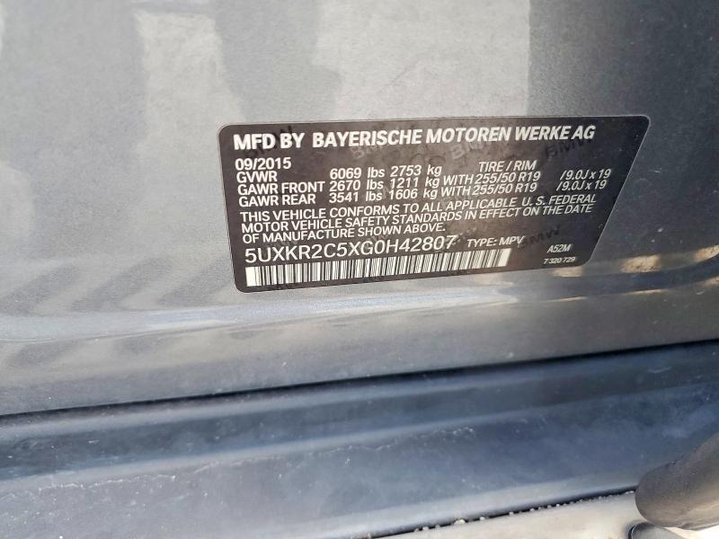 66499316 :رقم المزاد ، 5UXKR2C5XG0H42807 vin ، 2016 Bmw X5 مزاد بيع