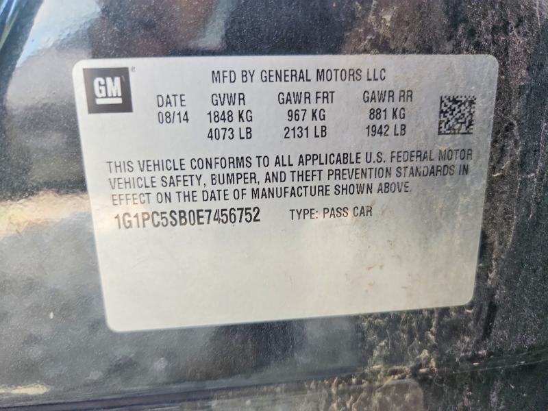 Продажа на аукционе авто 2014 Chevrolet Cruze, vin: 1G1PC5SB0E7456752, номер лота: 63772626