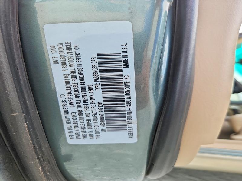 2001 Subaru Legacy მანქანა იყიდება აუქციონზე, vin: 4S3BH806017621381, აუქციონის ნომერი: 65518906