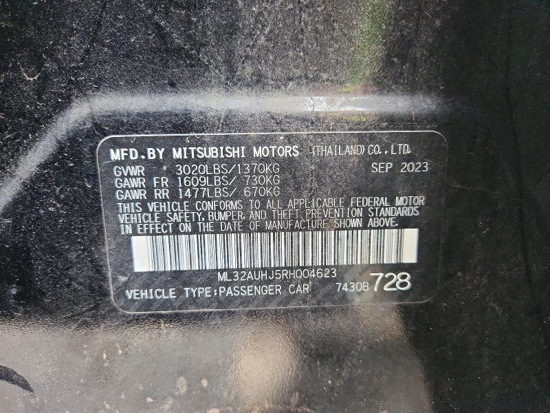 64810456 :رقم المزاد ، ML32AUHJ5RH004623 vin ، 2024 Mitsubishi Mirage مزاد بيع