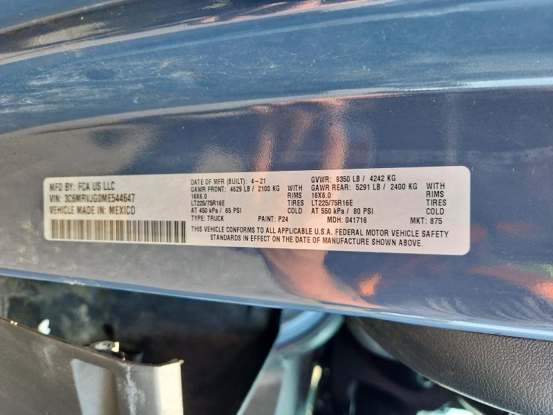 Aukcja sprzedaży 2021 Ram Promaster 3500, vin: 3C6MRVJG0ME544647, numer aukcji: 59697646