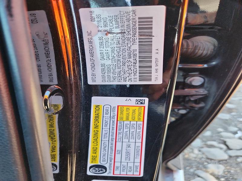 Продажа на аукционе авто 2018 Honda Accord, vin: 1HGCV1F46JA106710, номер лота: 64245136
