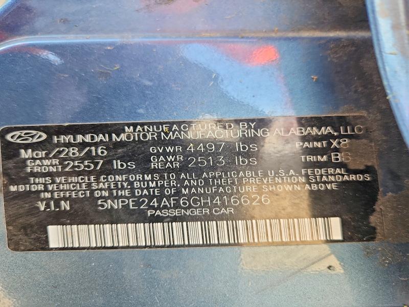 Aukcja sprzedaży 2016 Hyundai Sonata, vin: 5NPE24AF6GH416626, numer aukcji: 66978546