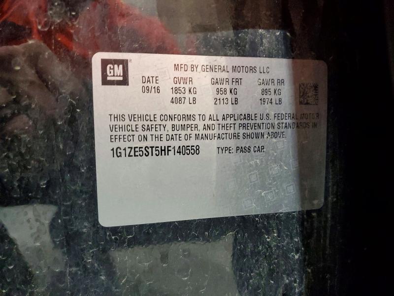 66159496 :رقم المزاد ، 1G1ZE5ST5HF140558 vin ، 2017 Chevrolet Malibu مزاد بيع