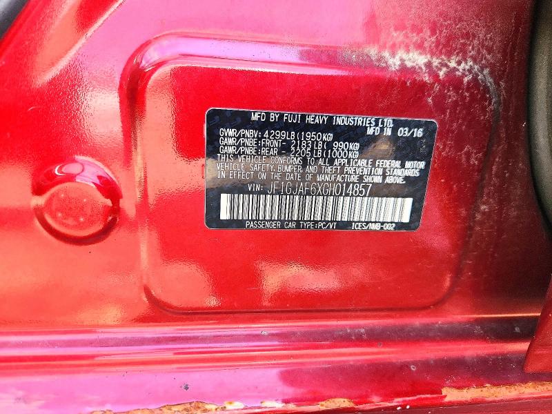 2016 Subaru Impreza მანქანა იყიდება აუქციონზე, vin: JF1GJAF6XGH014857, აუქციონის ნომერი: 64232326