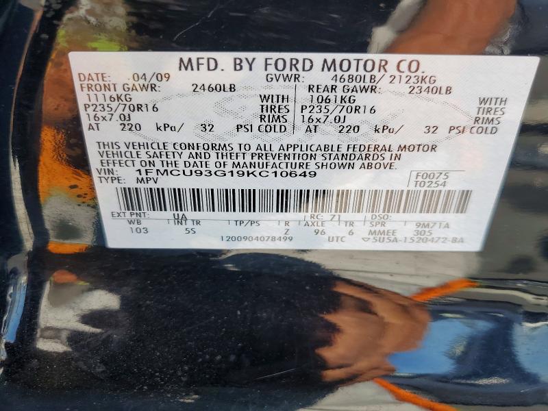 Продажа на аукционе авто 2009 Ford Escape, vin: 1FMCU93G19KC10649, номер лота: 63818776