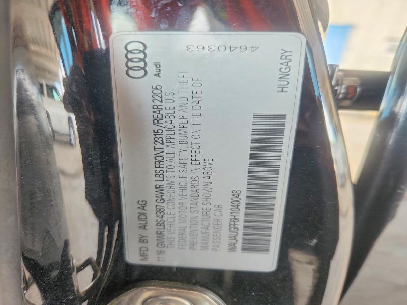 Aukcja sprzedaży 2017 Audi A3, vin: WAUAUGFF6H1040048, numer aukcji: 65031666